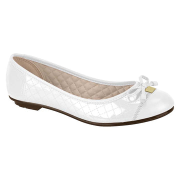 Moleca 5027-1407 Round Toe Ballerina Flat in White